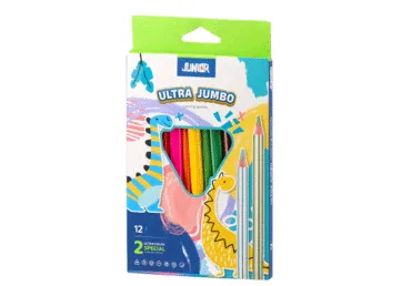Krāsainie zīmuļi JUNIOR Jumbo 12 krāsas
