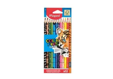 Krāsainie zīmuļi MAPED ColorPeps animals 12gab.