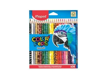 Krāsainie zīmuļi MAPED ColorPeps animals 24gab.