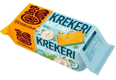 Cepumi krekeri sāļie ar krējuma un sīpola garšu Pētergailis