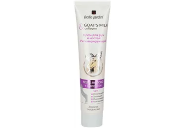 BELLE JARDIN Goat’s milk atjaunojošs roku un nagu krēms ar kazas pienu un kolagēnu visiem ādas tipiem 125ml