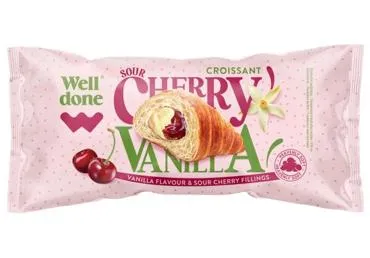 Kruasāns ar vaniļas un ķiršu pildījumu WELL DONE 60g