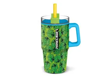 Krūze ar salmiņu MINECRAFT 640ml