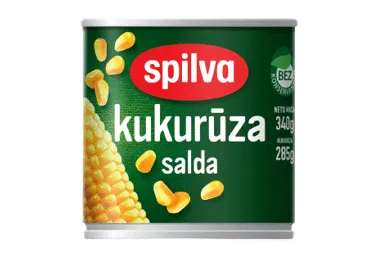 Kukurūza saldā konservēta 340g (285g), Spilva