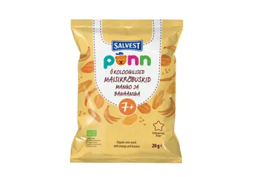 Kukurūzas uzkoda PONN BIO mango banānu 7+ 20g