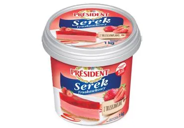 Kulinārijas biezpiens PRESIDENT zemeņu 1kg