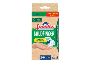 Lateksa cimdi SPONTEX Goldfinger S/M 12gb.