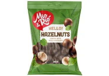 Lazdu rieksti piena šokolādē MIO&RIO 80g
