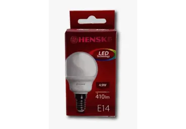LED spuldze G45 E14 4,9W 430lm HENSKE