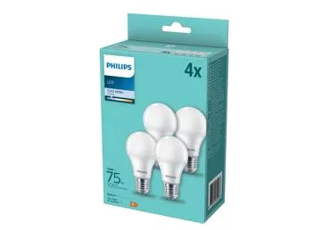 LED spuldzes PHILIPS 75W A60 E27 4gab.