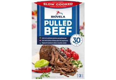 Lēni vārīta plēšamā liellopu gaļa BIOVELA 700g