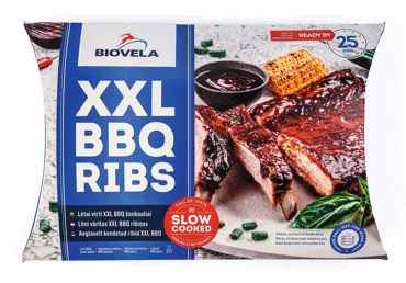 Lēni vārītas cūkgaļas ribiņas BBQ BIOVELA 900g
