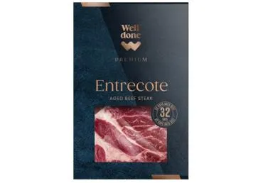 Liellopa gaļas antrekota steiks WELL DONE PREMIUM bez kaula 220g