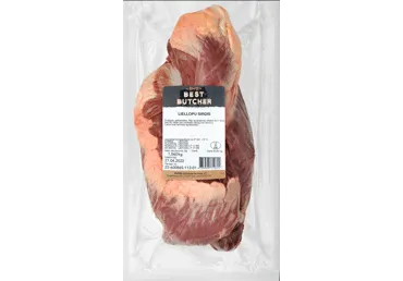 Liellopa sirds WELL DONE fas.