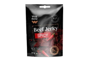 Liellopu gaļas uzkoda Beef Jerky Spicy WELL DONE 40g