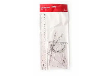 Lineālu komplekts GRAFIA PLUS 30cm 4gab.