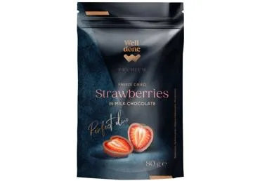 Liofilizētas zemenes piena šokolādē WELL DONE PREMIUM 80g