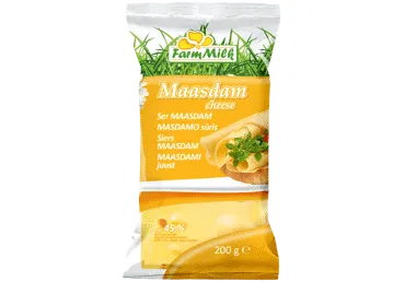 Maasdam siers FARM MILK 45% 200g