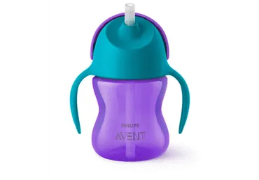 Māc.krūz AVENT ar salmiņu 9M+lillā 200ml