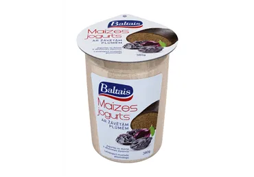 Baltais Maizes jogurts ar žāvētām plūmēm, 380g