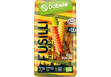 Makaroni DOBELE Fusilli trīskrāsu 500g