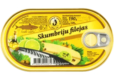 Makreles fileja eļļā BRĪVAIS VILNIS 190g