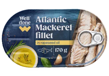 Makreles fileja eļļā WELL DONE 170g