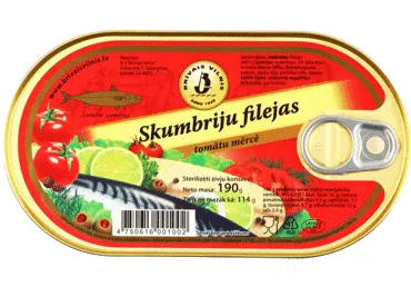 Makreles fileja tomātu mērcē BRĪVAIS VILNIS 190g