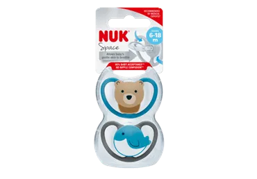 Māneklīši NUK Space silikona 6-18m 2gab.