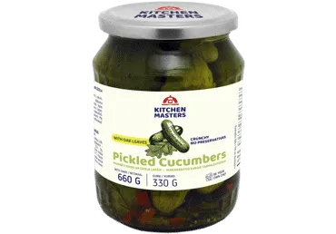 Marinēti gurķi ar ozollapām KITCHEN MASTERS 660g