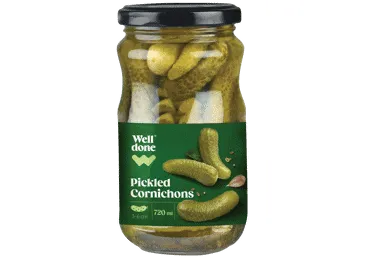 Marinēti gurķi WELL DONE 3-6cm 680g