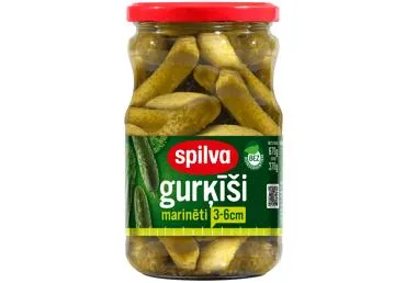 Marinēti gurķīši Spilva 3-6cm 670g/360g