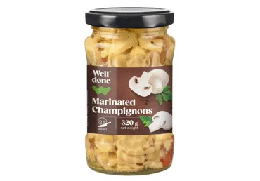 Marinēti šampinjoni WELL DONE sagriezti 320g