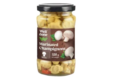 Marineti šampinjoni  WELL DONE veseli 320g