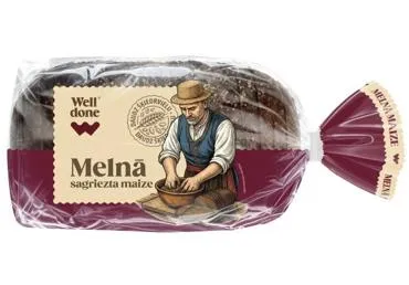 Melnā sagriezta maize WELL DONE 800g