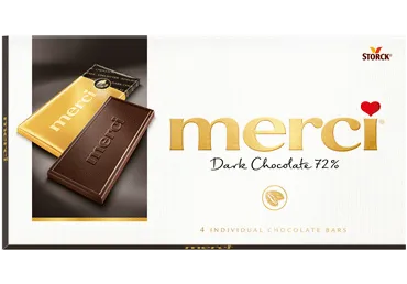 Melnā šokolāde MERCI 72% 100g
