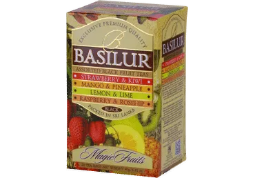 Melnā tēja BASILUR Magic Fruits Asorti 25x2g