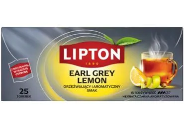 Melnā tēja LIPTON Earl Grey Lemon 25x2g