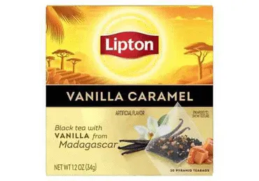Melnā tēja LIPTON vaniļas karameļu 20x1.7g
