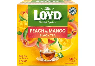 Melnā tēja LOYD mango un persiku garšu 20x1,8g