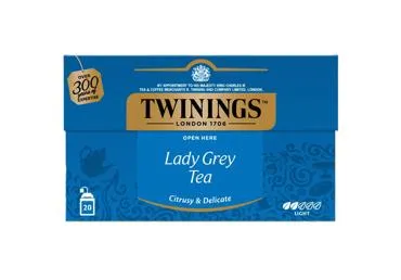 Melnā tēja TWININGS Lady Grey 20x2g