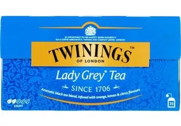 Melnā tēja TWININGS Lady Grey 25x2g
