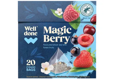 Melnā tēja WELL DONE Magic berry 20x2g