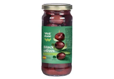 Melnās olīvas bez kauliņiem Kalamata WELL DONE 220g