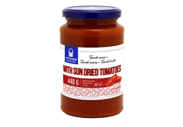 Tomātu mērce KITCHEN MASTERS, ar saulē kaltētiem tomātiem, 440g