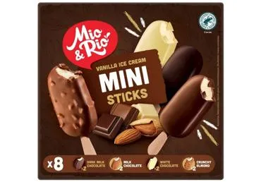 Mini vaniļas saldējums dažādās glazūrās MIO&RIO 276g