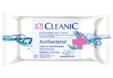 Mitrās salvetes CLEANIC antibakteriālas 15gab.