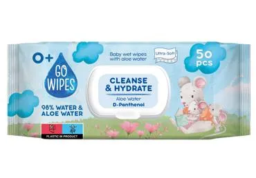 Mitrās salvetes GOWIPES Aloe D-pantenols 50gb.