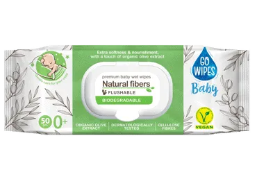 Mitrās salvetes GOWIPES Natural fibers 50gb.