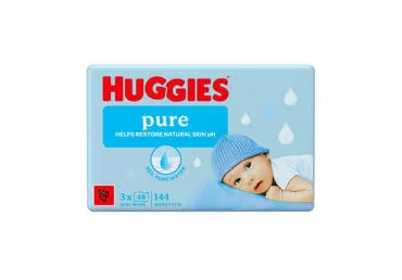 Mitrās salvetes HUGGIES Pure Plastic Free 3x48gb
